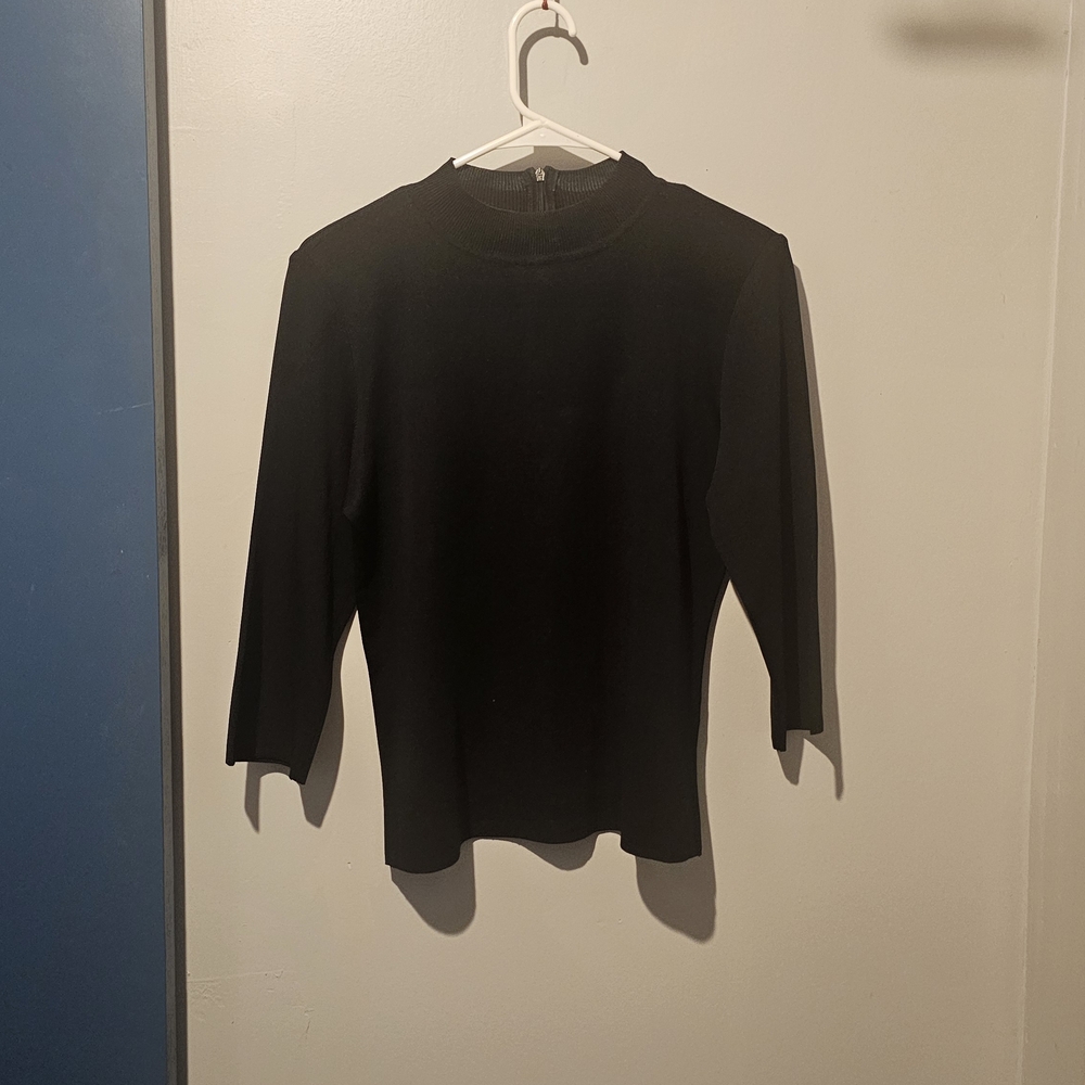 Ming Wang Black Long Sleeve Top Size M